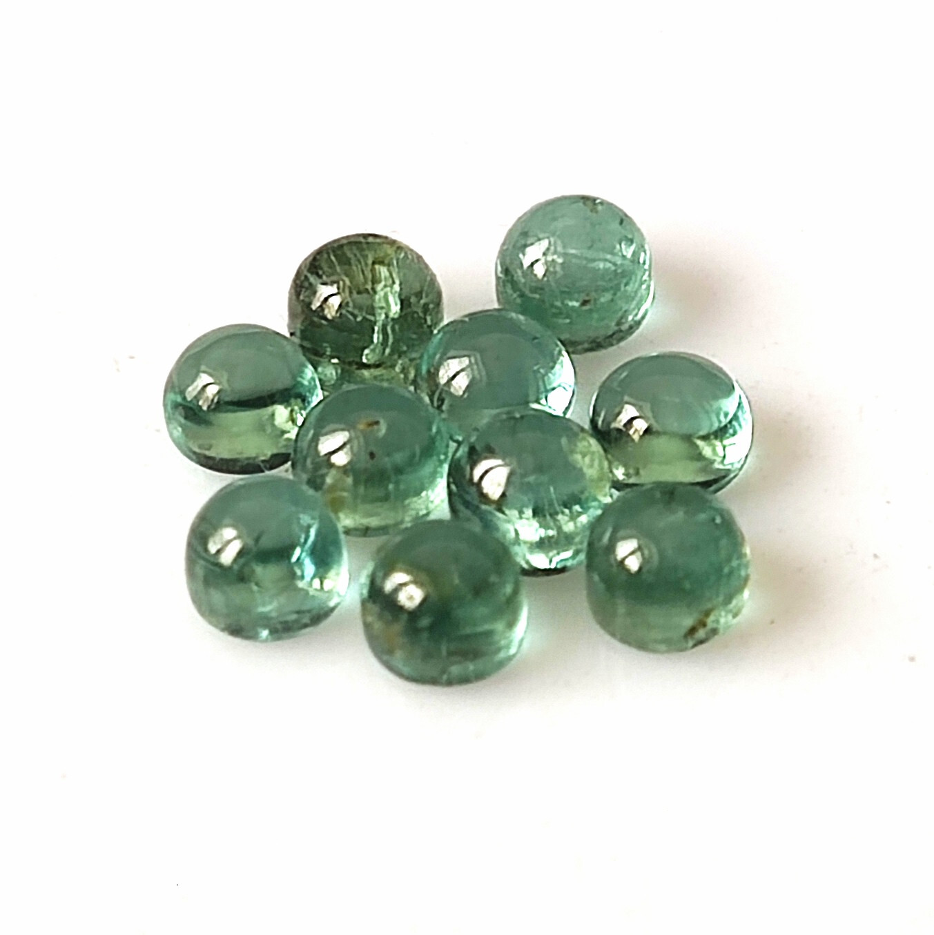 3X3 mm Round Cut Natural Indicolite Tourmaline Cabochon Loose Gemstone 10 Pieces