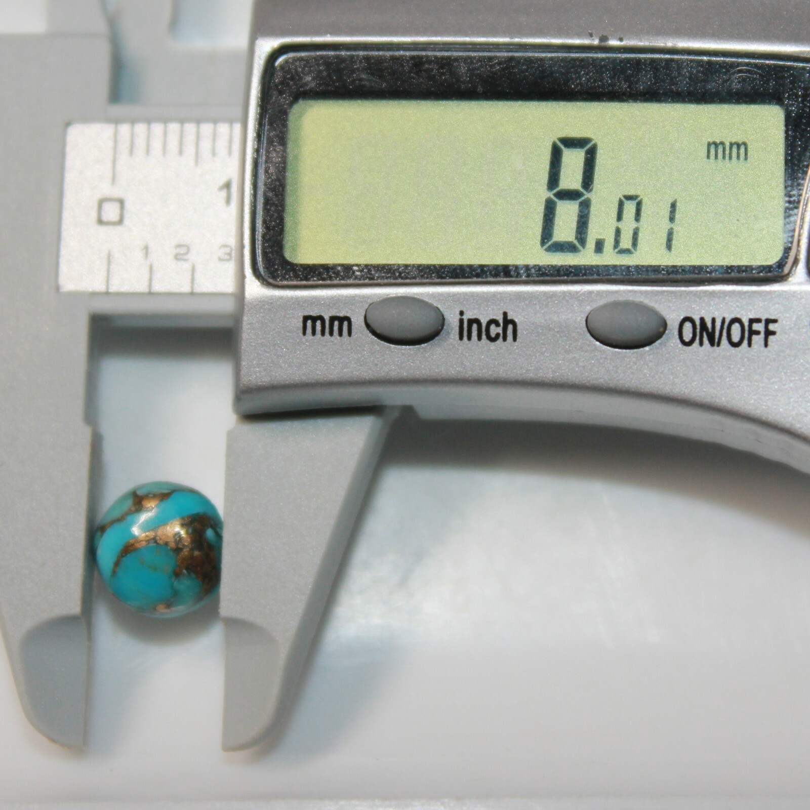 Blue Copper Turquoise 3mm, 4mm, 5mm, 6mm, 8mm, 10mm & 12mm Round Cabochon Gems