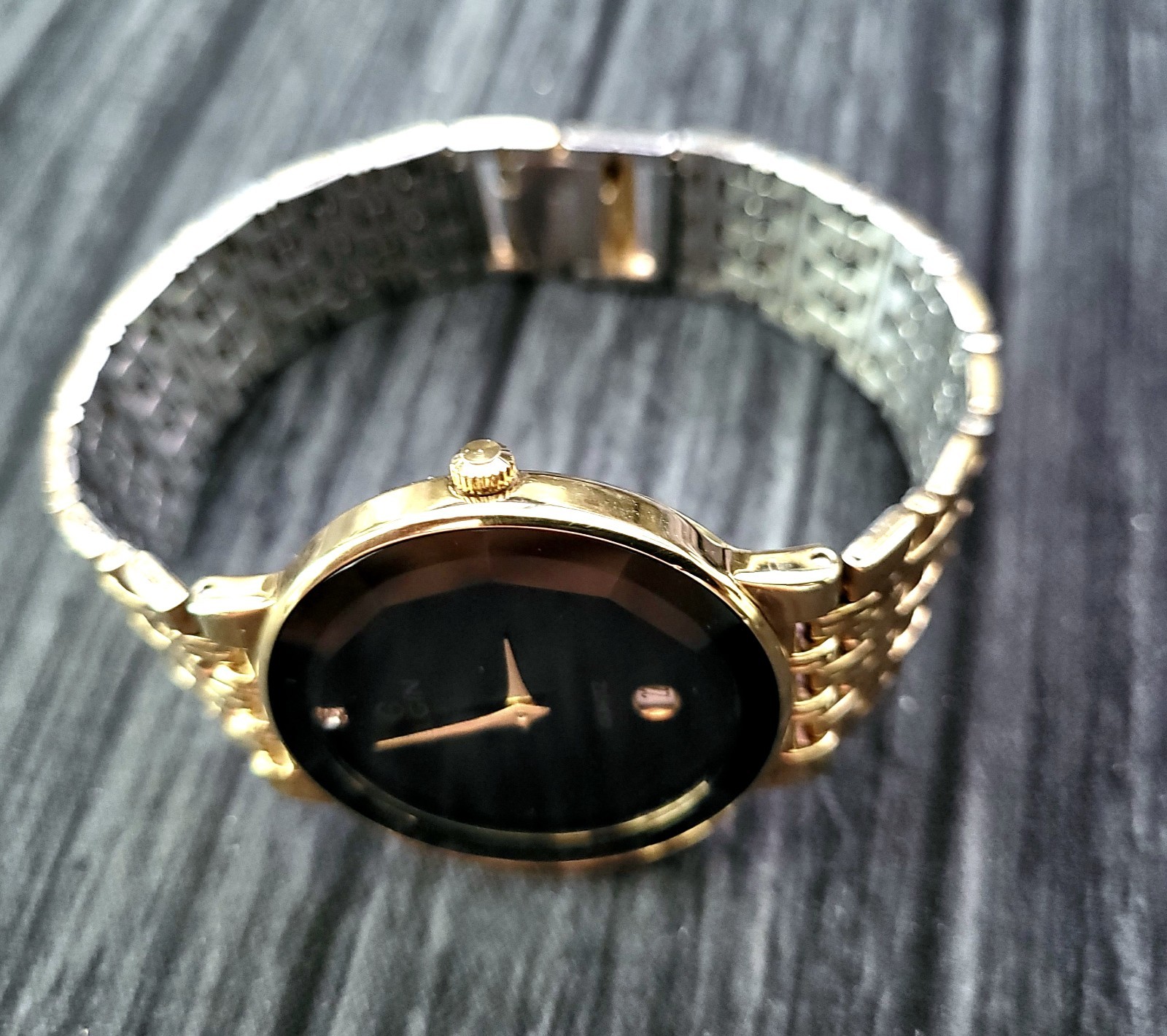 Rare Unisex Elgin Diamond Dial Faceted Crystal Dress Watch