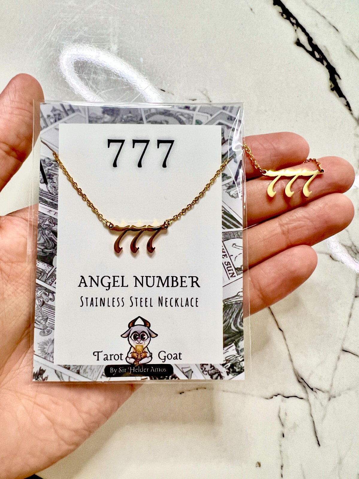 777 Angel Number Necklace Stainless Steel Good Luck Amulet Men Woman Gift Ideas