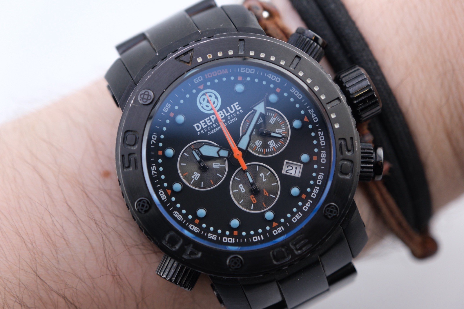 Juggernaut 1000m Chronograph PVD Black Swiss Quartz 46mm 7.1”