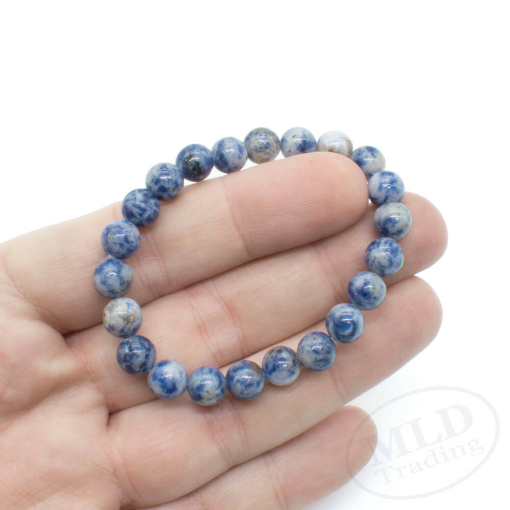 High Grade Natural Blue Sodalite Stone Stretch Bracelet 7″ – 8mm Round Beads
