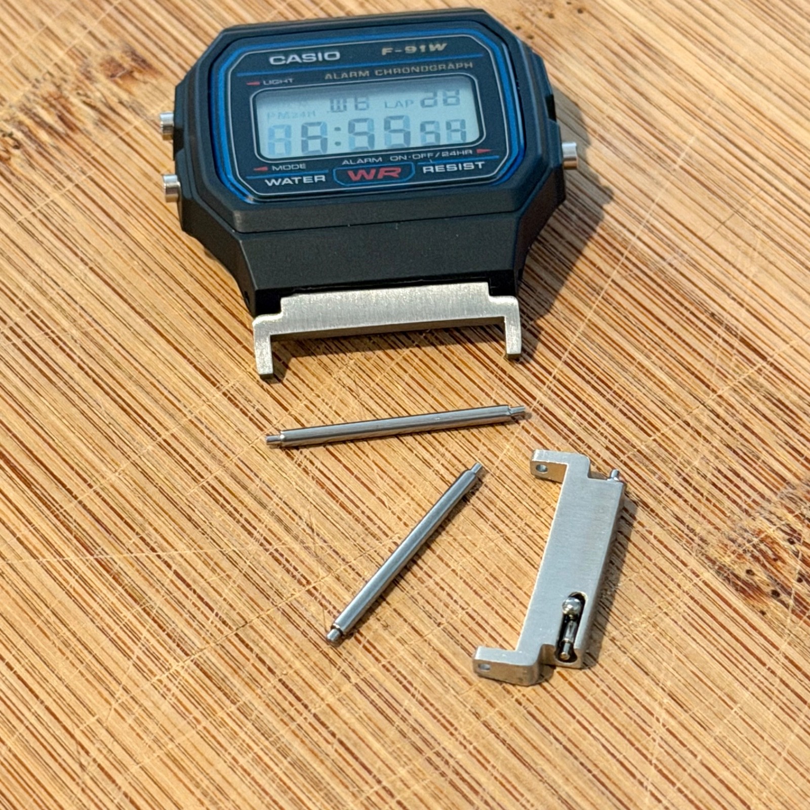 18mm to 20mm Adapters for Casio F91W-1, Watch Band Converters – Stainless Steel