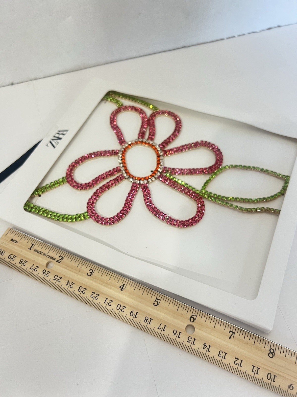 New ZARA Daisy Rhinestone Statement Necklace Special Occasion Unique Y321c