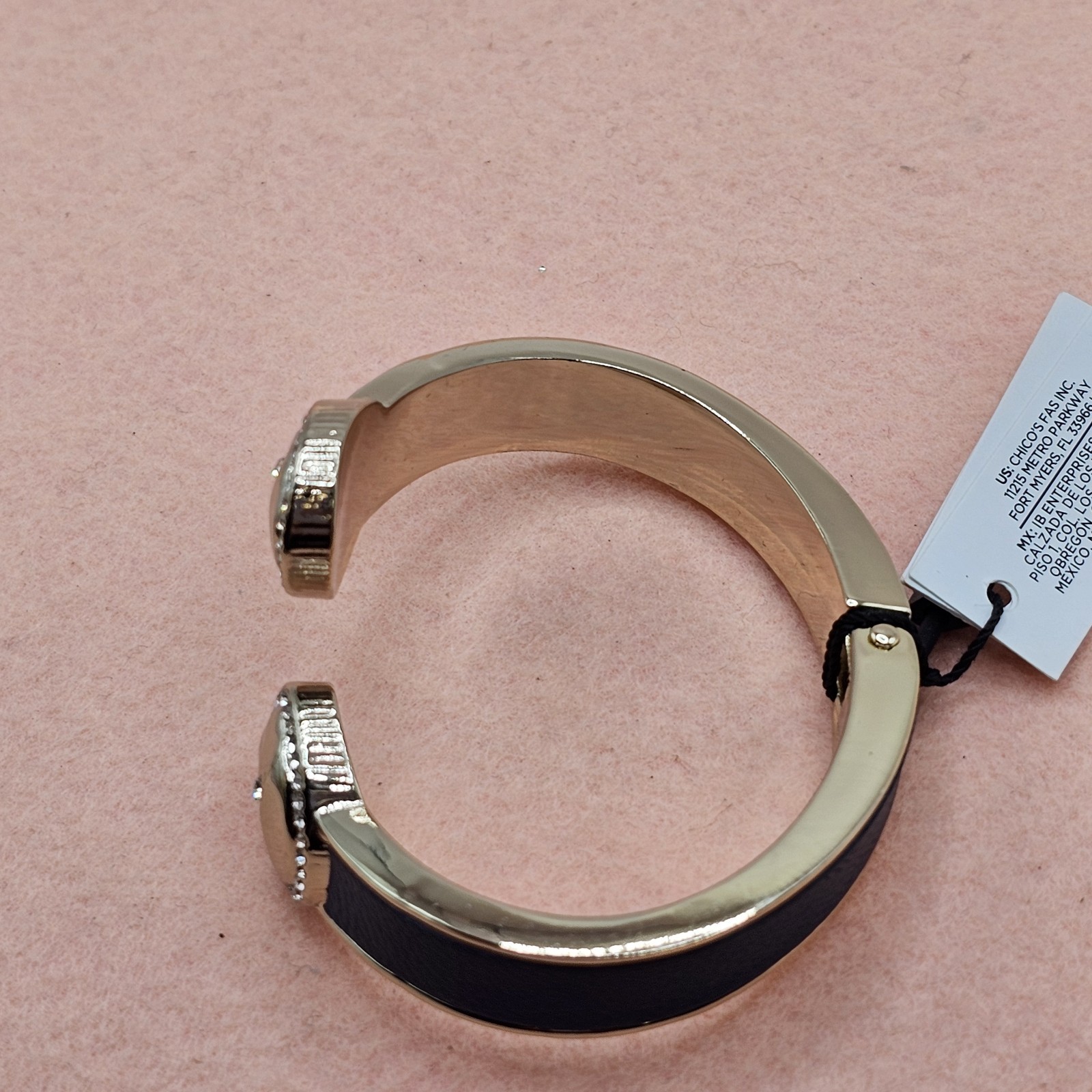 NEW White House Black Market Enamel Crystal Circle Cuff Bracelet Boho Chic