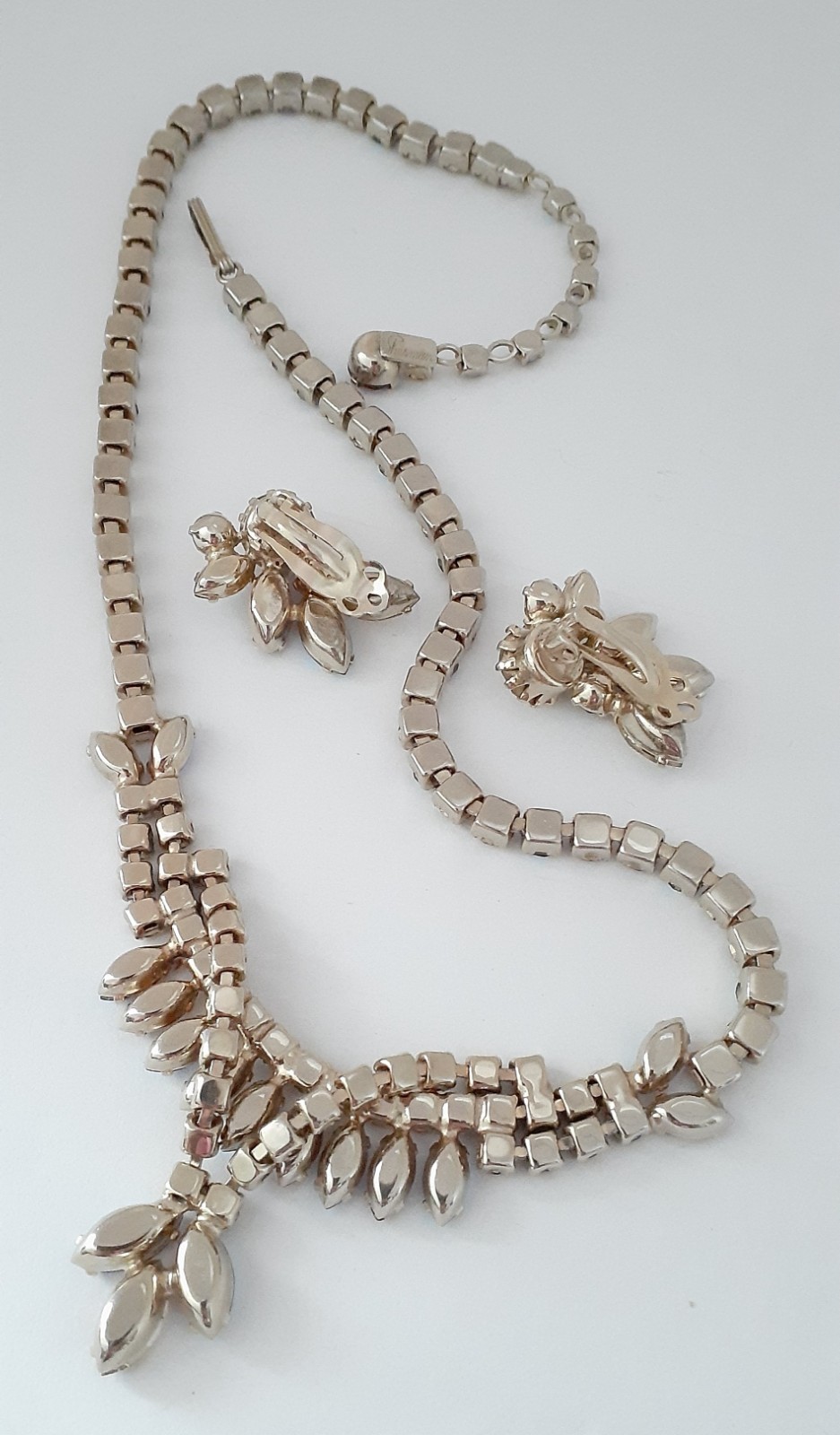 VTG SHERMAN Gold Semi-Rigid Swarovski Light Colorado & AB’s Necklace & Earrings