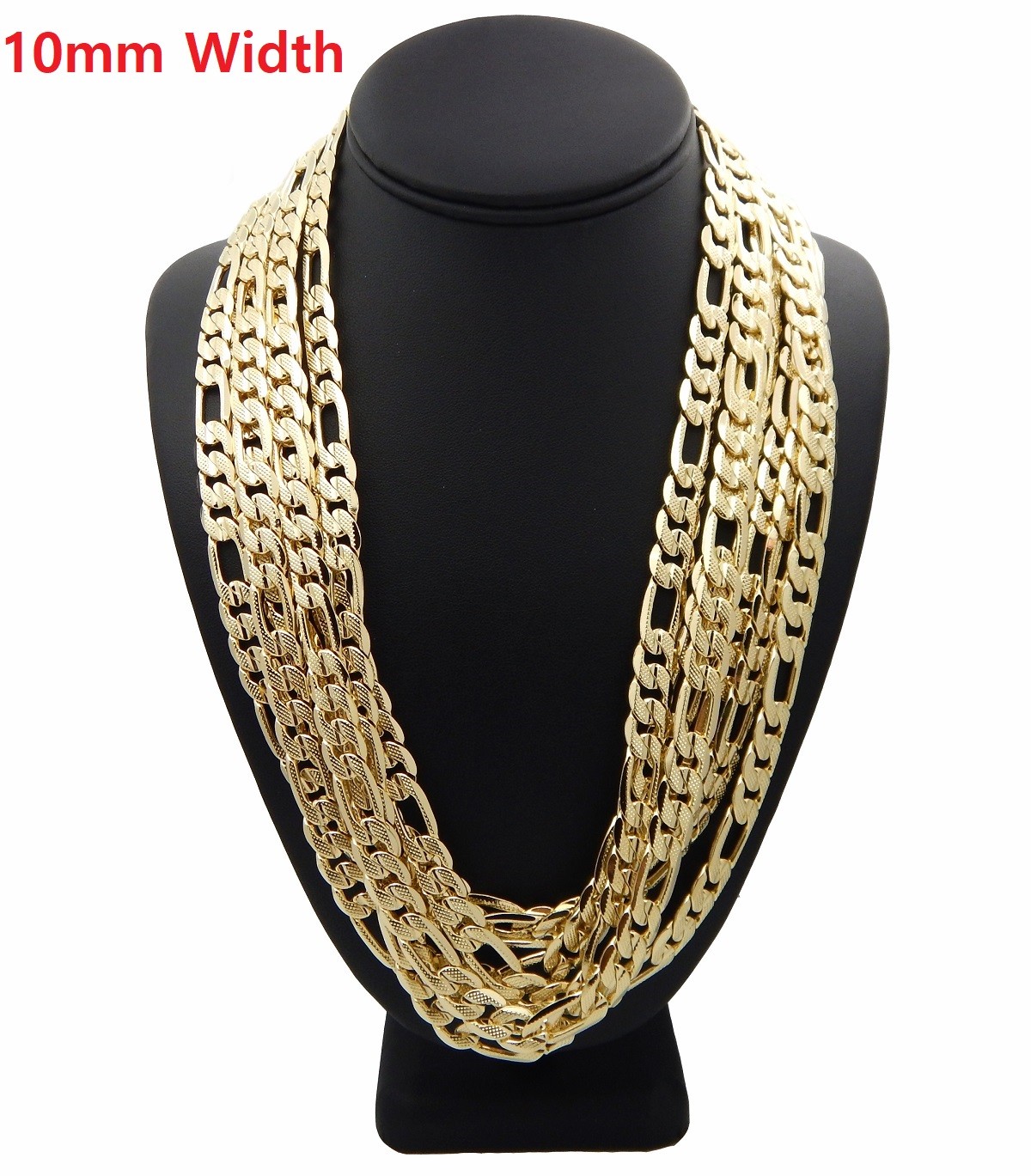 10mm Italian Figaro link Chain Diamond Cut 6 Piece 8″ 20″ 24″ 30″ Wholesale Lots