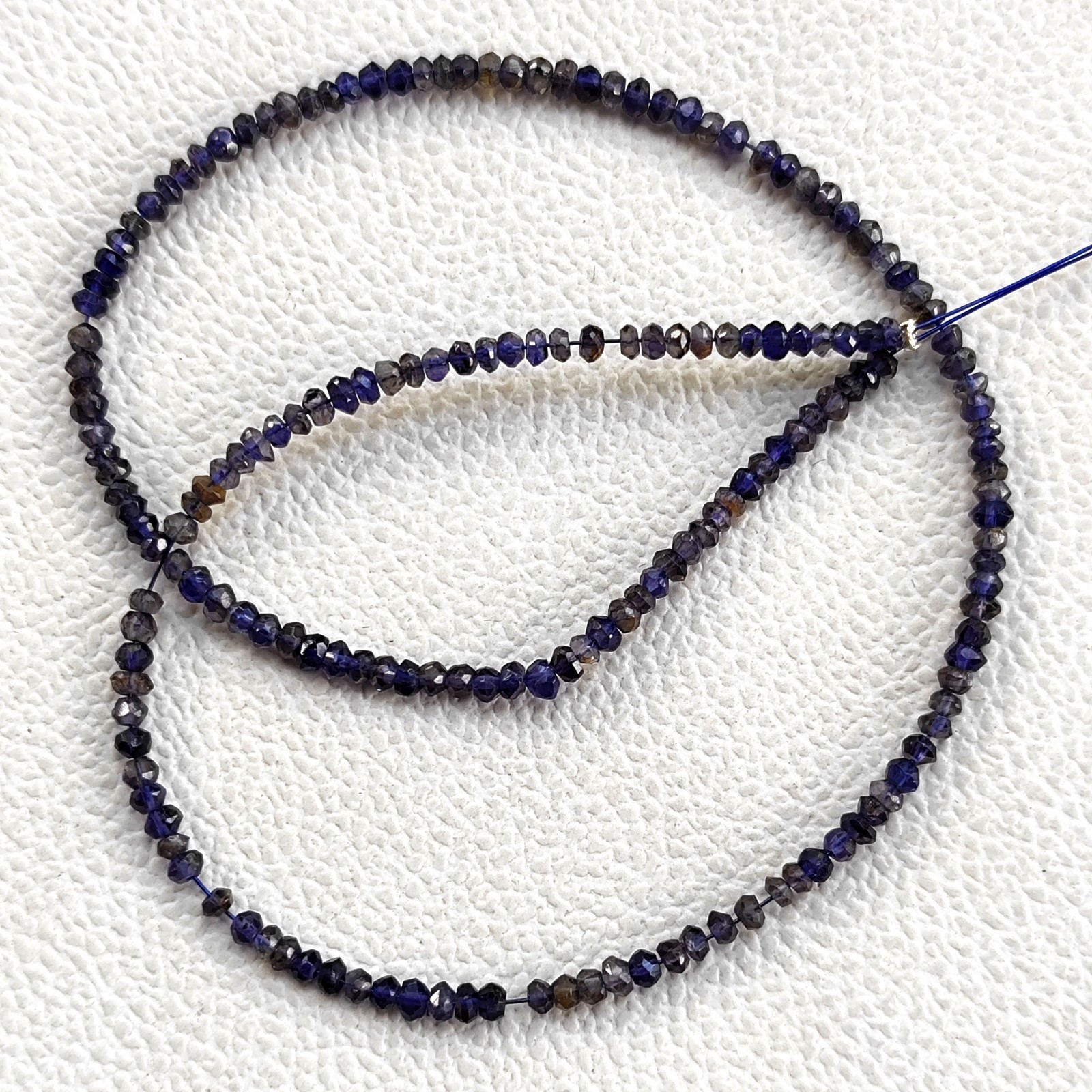 India Iolite Gemstone 3mm Faceted Rondelle Shape Beads 13″ Jewelry Gem Strand