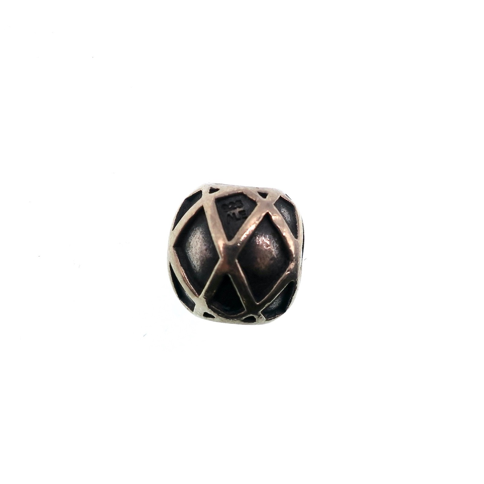 PANDORA Sterling SIlver Retired Harlequin Charm Signed ALE 925 9.8mm by 10.6mm