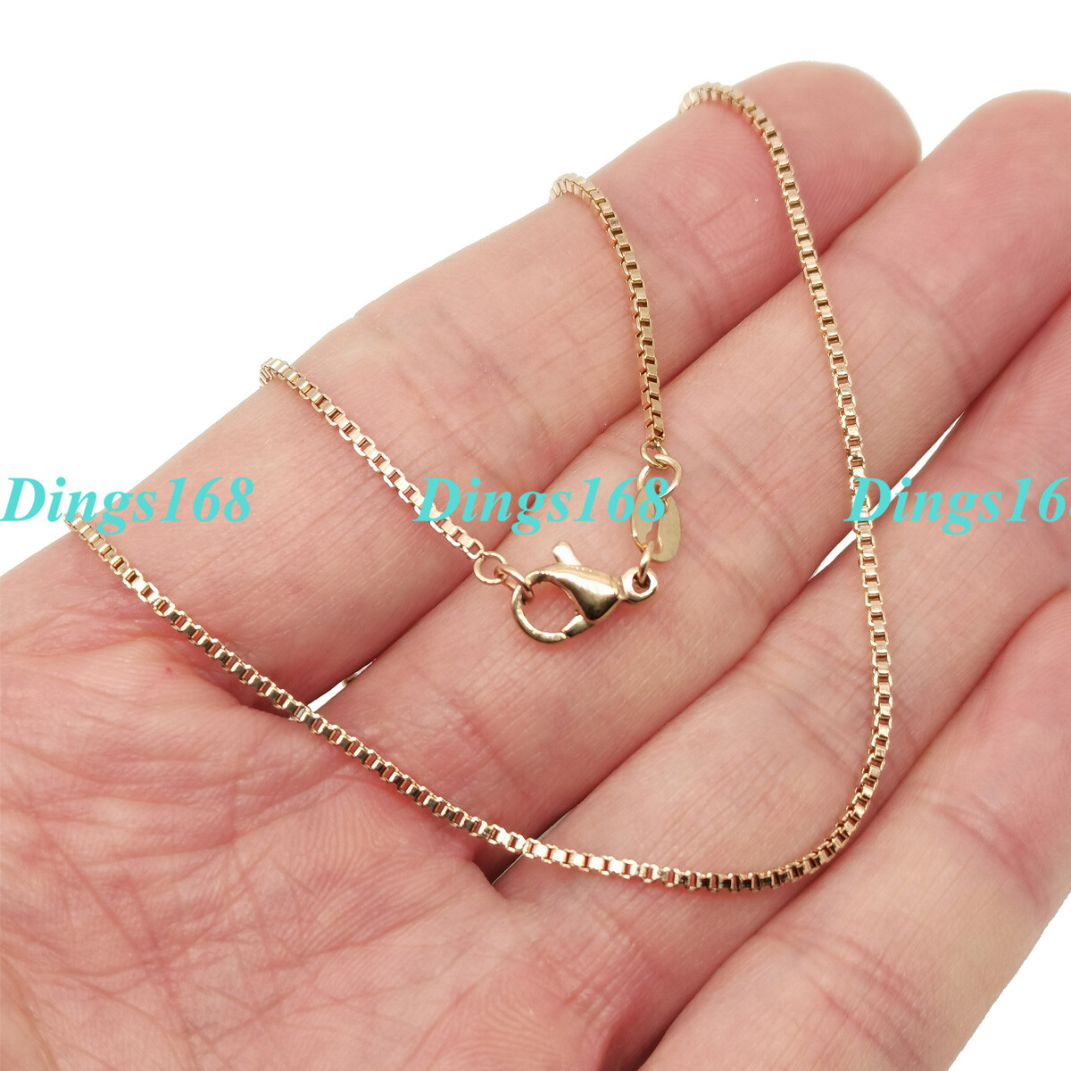 18K Rose Gold Filled Tarnish-Resist Necklace Chain, Multiple Styles/Width/Length