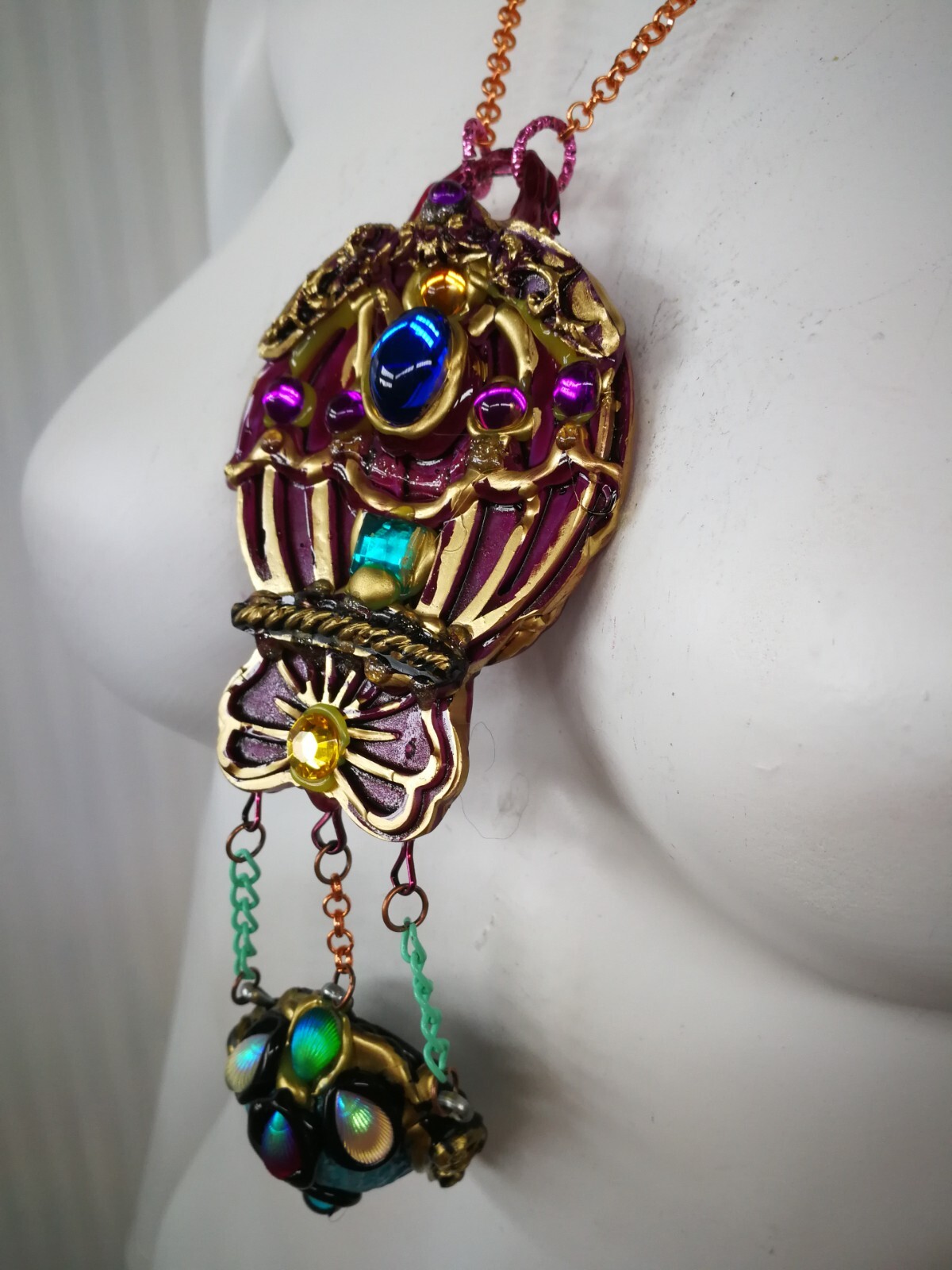 Jewelry Necklace Pendant Luxury Art Deco Nouveau Charm Jewellery Hot Air Balloon
