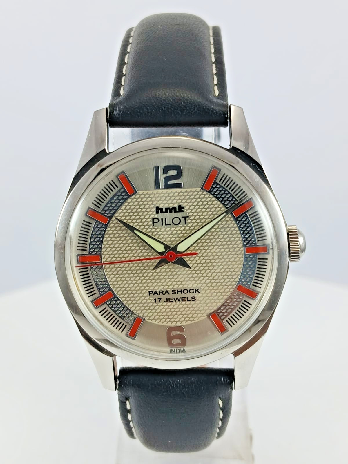 Vintage HMT Pilot Mechanical Wrist Watch – Cream Textured Dial