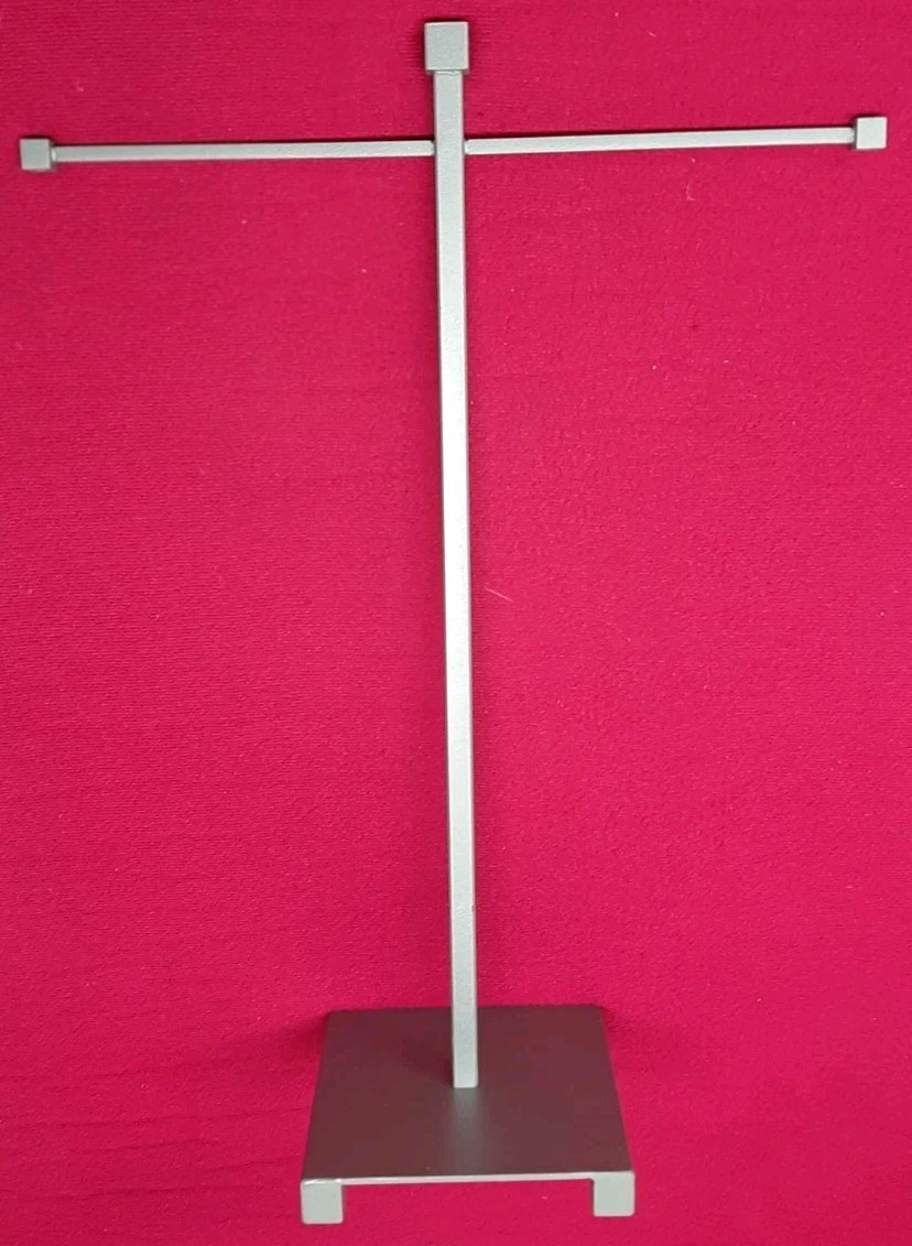 Table Top Enameled Steel Jewlery Hanger Display Stand 20 Tall Grey Finish