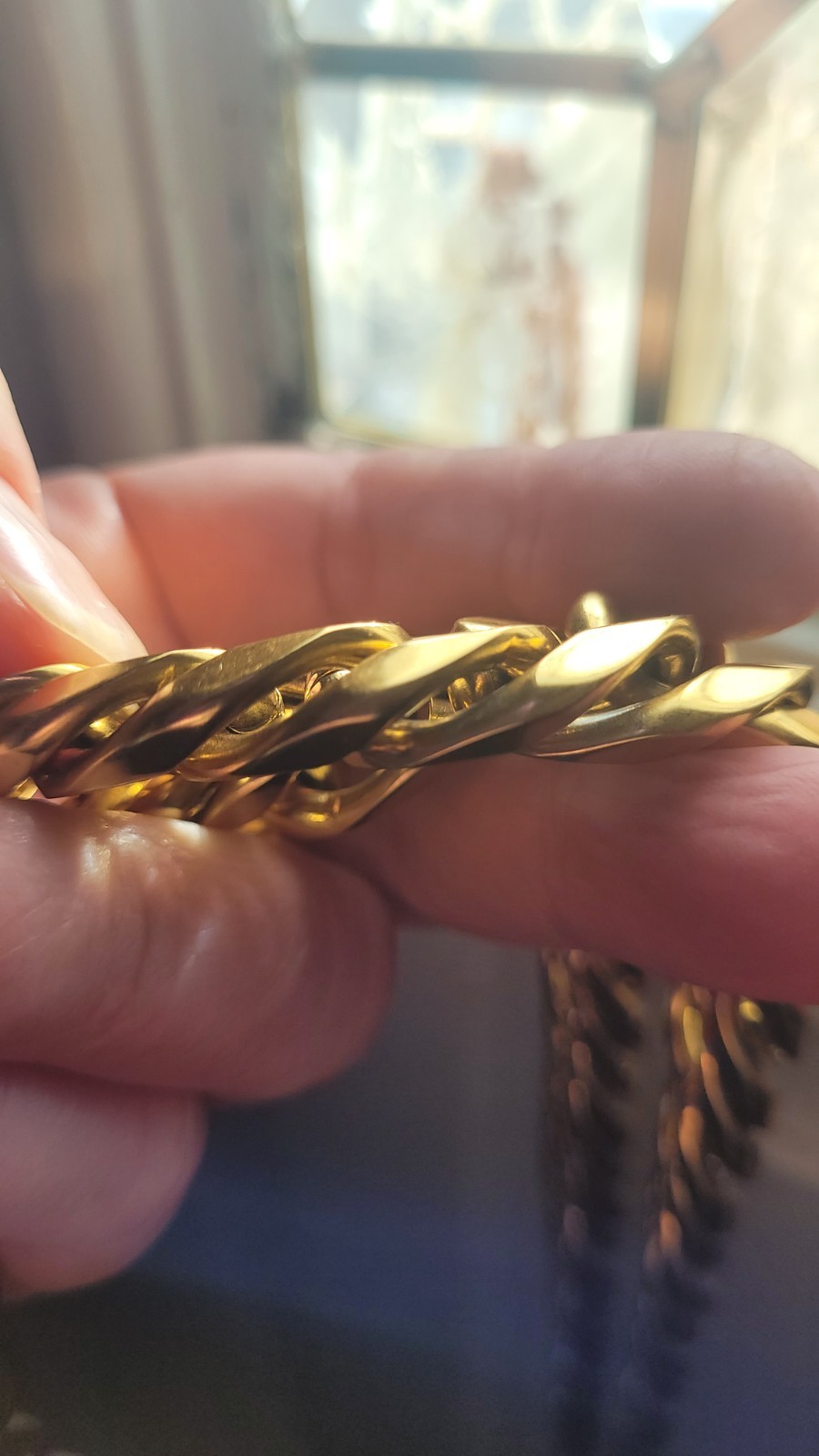 24K 30″ 20mm Cuban Chain Heavy Weight Steel 400 Grams Yellow Gold Thick Plate