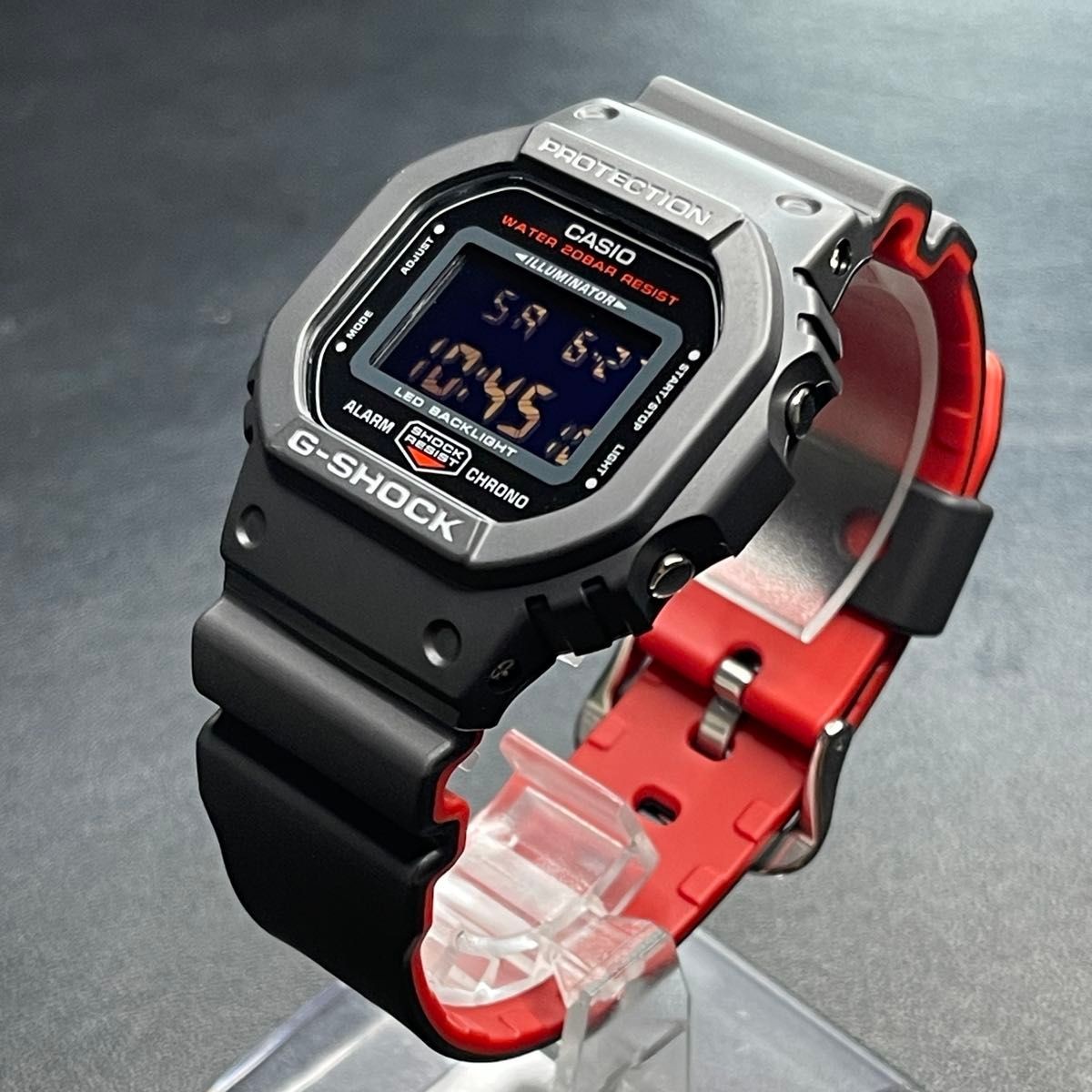 Item CASIO G SHOCK DW 5600UHR Black x Red Bi Color Square Model