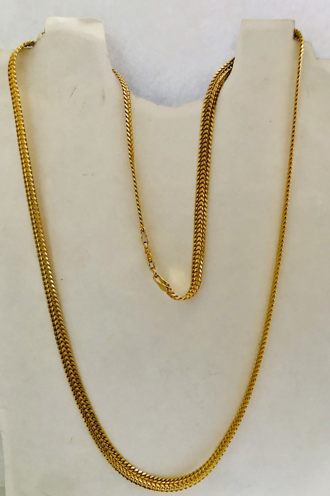 Vtg 925 Vermeil Yellow Gold HCT Italy,Beautiful Shiny Long Necklace,Heavy 29grms