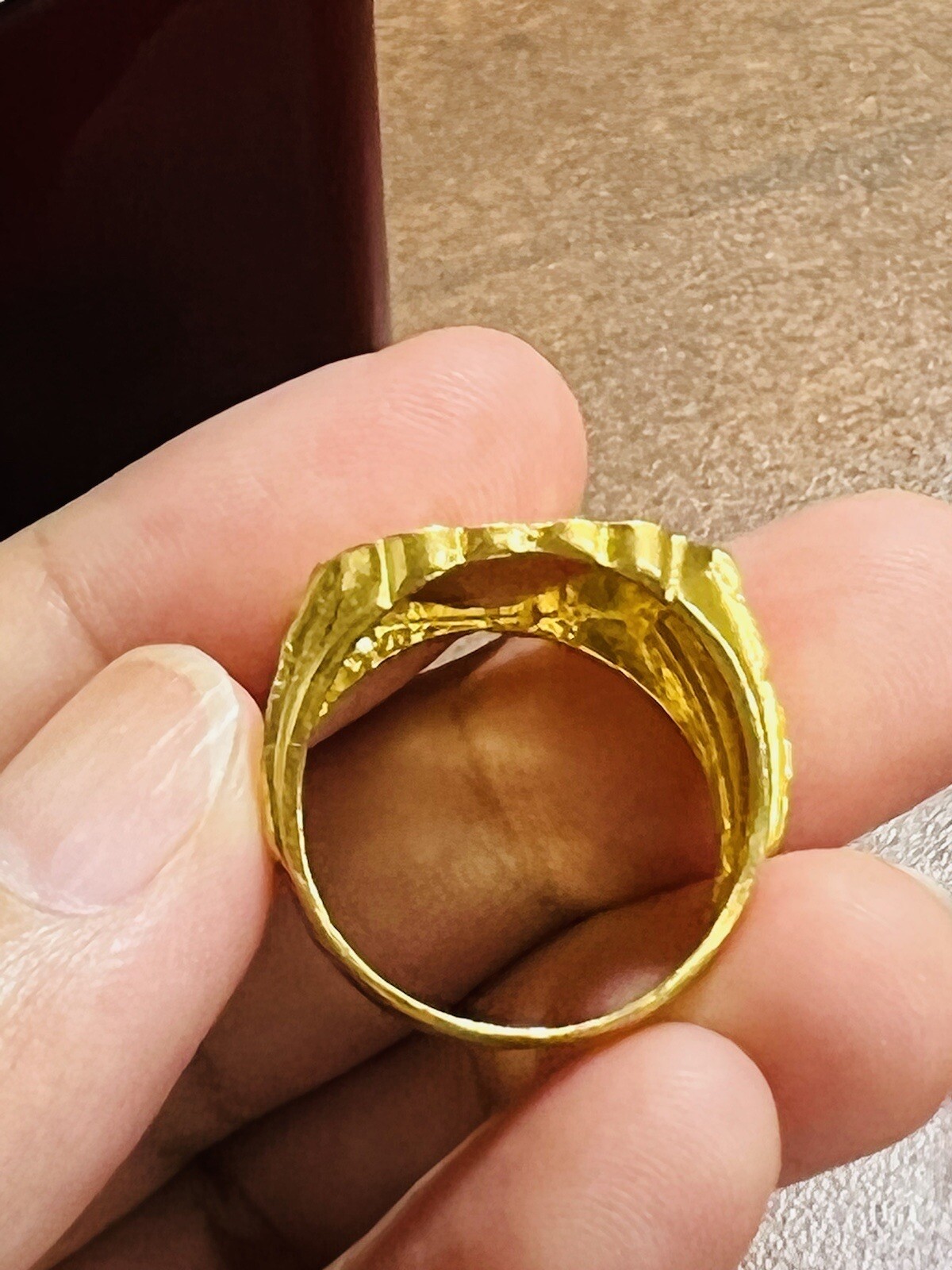 Solid 22C 22K 916 RING Gold Real Gold Mens Women’s 8.5”- 9” 16mm 9.32g