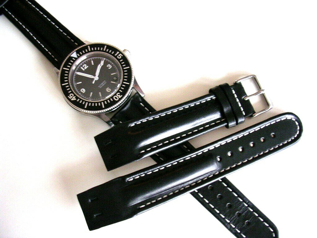 18mm Black Open End Aviator Pilot Military watch band strap IW SUISSE 19-20-22mm