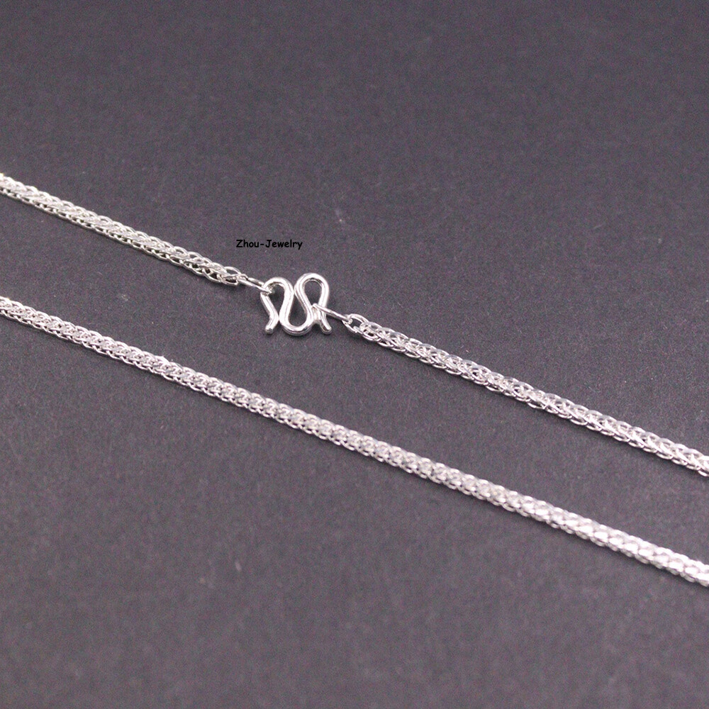Pure S999 Fine Silver 999 Chain 1.3mm Wheat Link Necklace 4-5g 19.7inch