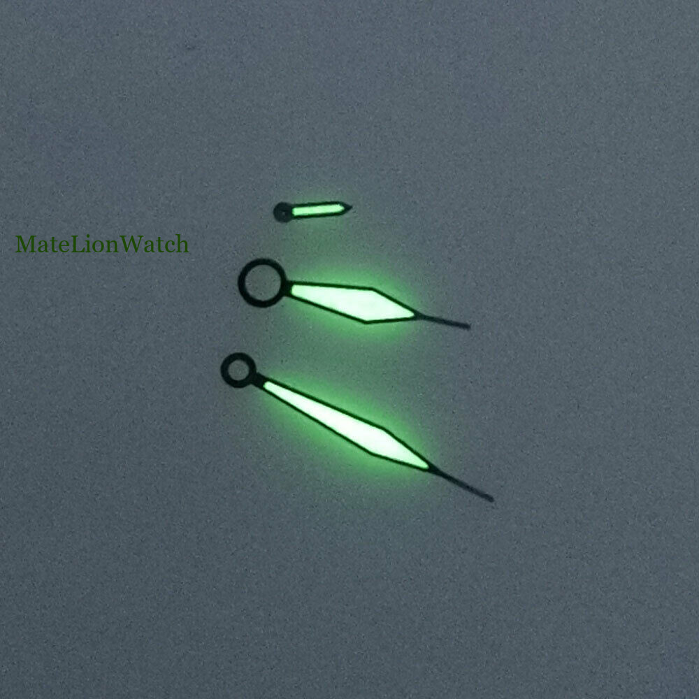 Fit For ETA6497 6498 ST3600 3620 39mm Gray Watch Dial+Hands Green Luminous