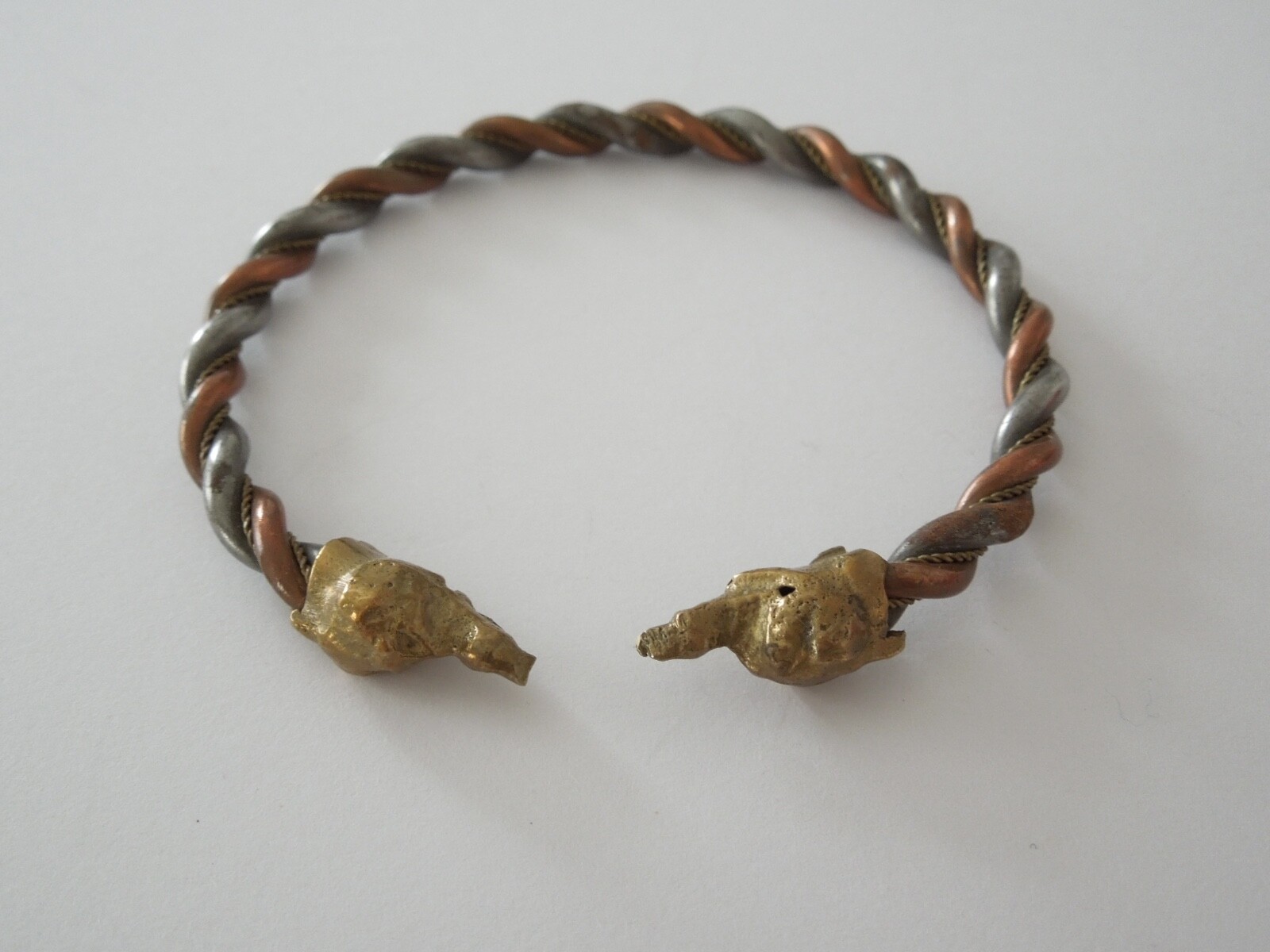 Vintage Bangle Tricolor Twisted 26.8 G/Ø 6.6 Cm