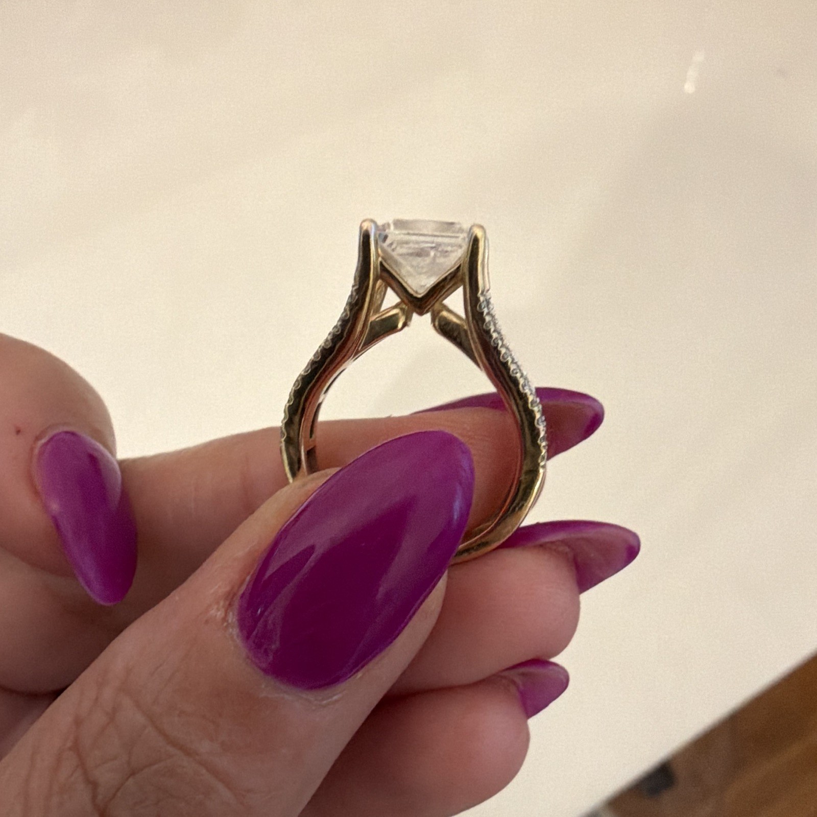 2.02ct Lab Grown Princess Diamond Ring 14K Yellow Gold E/VVS2 IGI 7