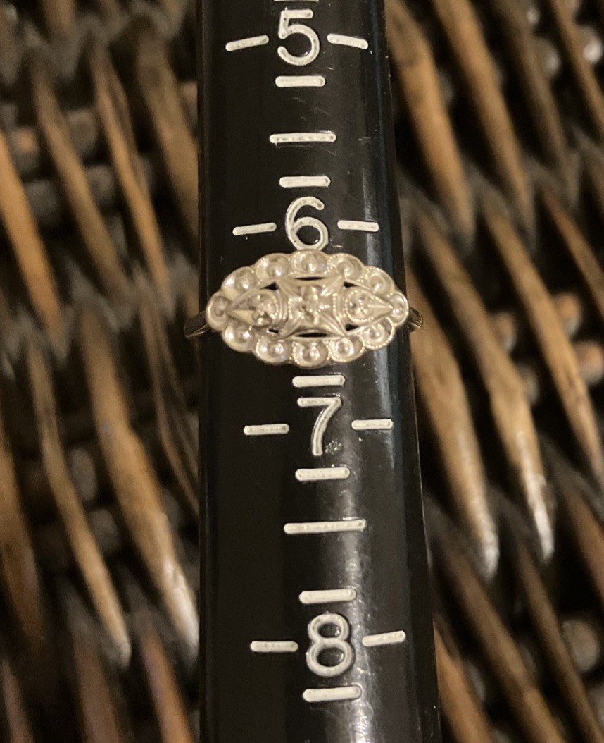 Vintage 10k Prism-Lite White Gold 1950’s Diamond Princess Art Deco Ring ~Sz 6.5