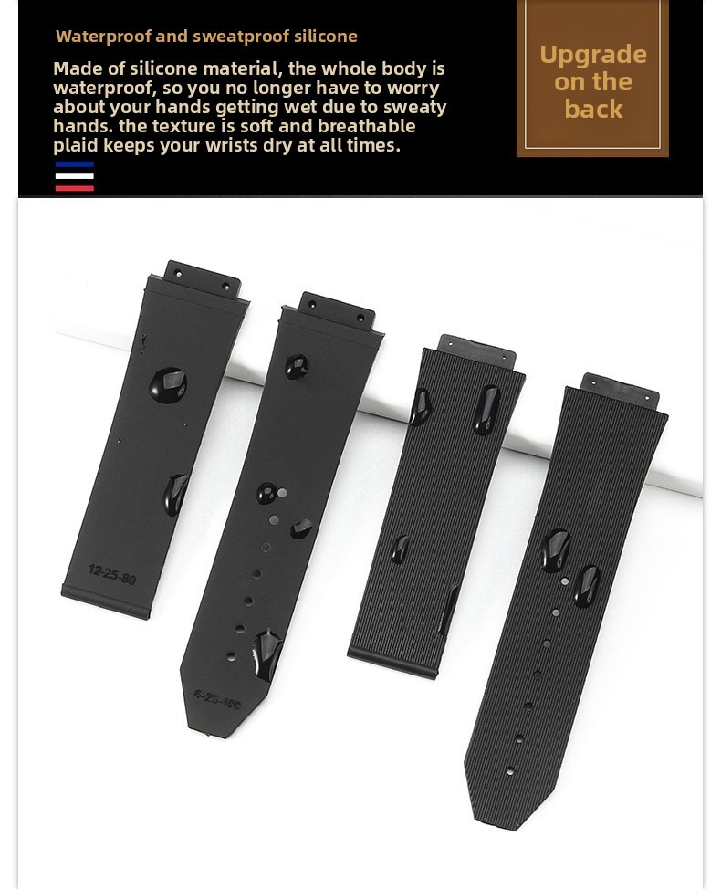 Quality Silicone Rubber Watch Band Strap 24 * 17 26 * 19mm for Hublot Big Bang