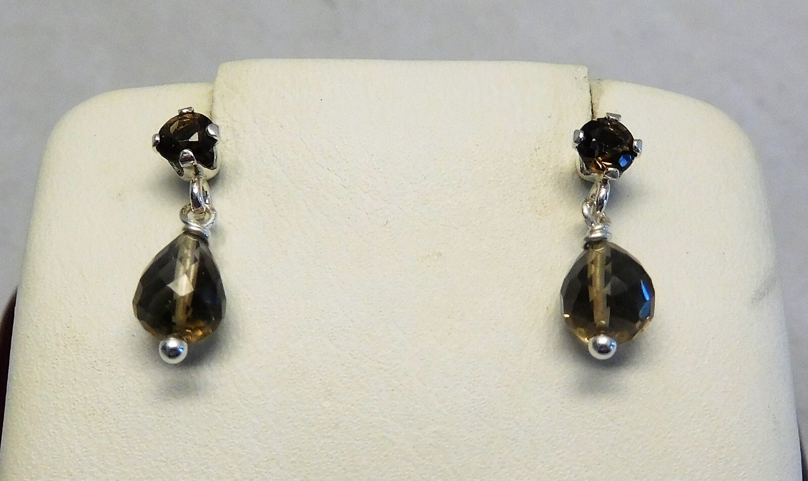 Handcrafted Sterling Smoky Quartz Briolette Earrings by Healing Light Stones