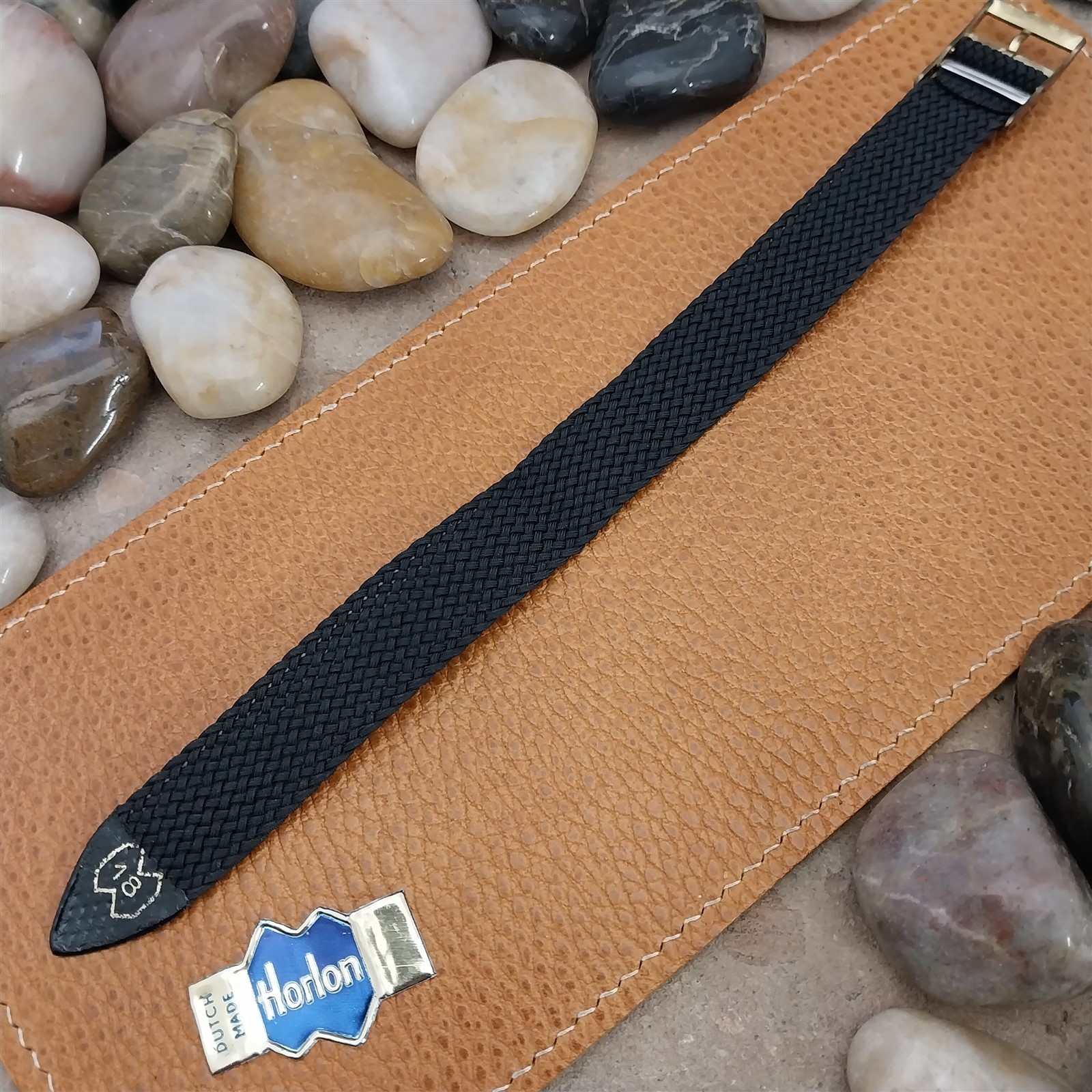 Perlon 18mm Black Classic Single Pass Unused 1960s Vintage Watch Strap