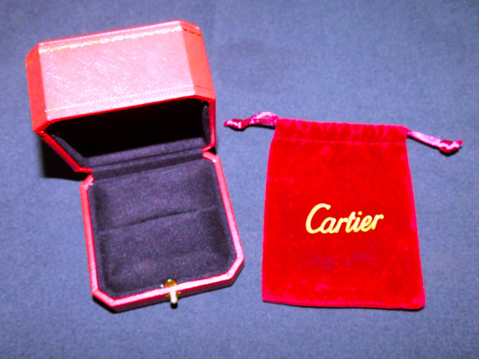 Genuine Cartier Love Ring Box W/ Velvet Drawstring Bag No Outer Box +FREE SHIP!