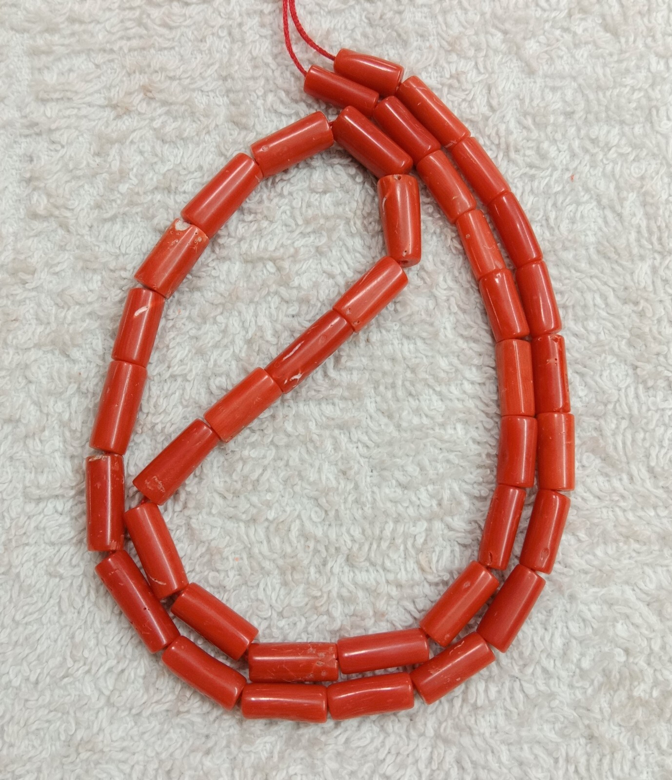 16″INCHES 100% Natural Italian coral pipe Beads.AA quality.Size 4x10mm to 5x11mm