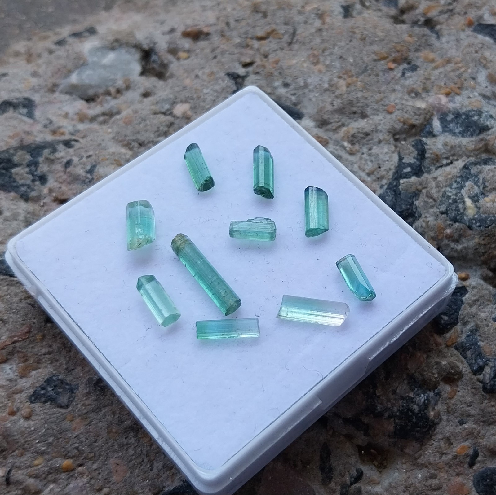 8.5 Ct 7 to 14.5 MM Natural Blue Tourmaline RAW Rough Pencil 10 Piece Lot