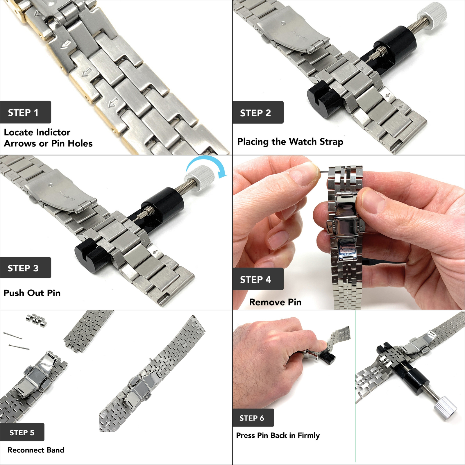 20mm Curved Steel Metal Watch Band Bracelet for Hamilton Intra-Matic