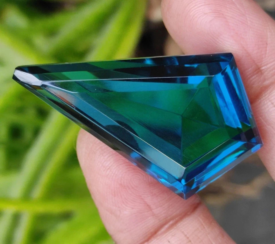 100 Ct Fancy Shape Londan Blue Topaz Certified Natural Brazilian Loose Gemstone