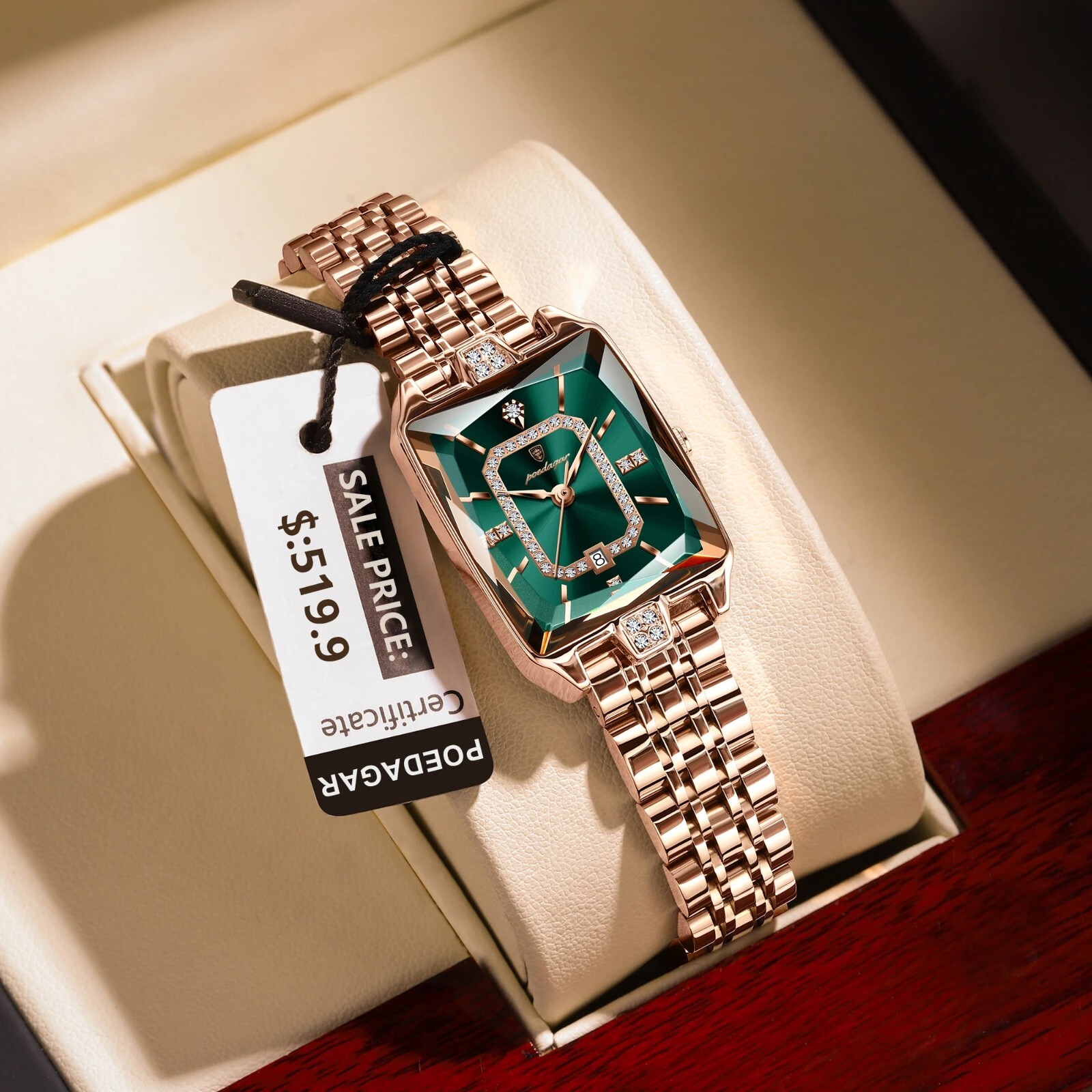 Luxury Waterproof Numberless Quartz Stainless Steel Watch For Ladies Woman Girls