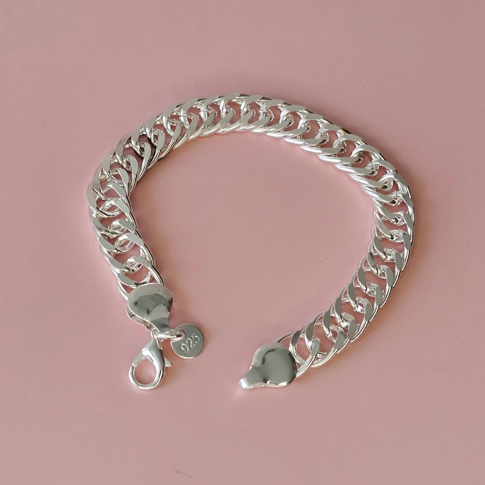 925 Sterling Silver Cuban Curb Bracelet 20cm + Gift Box