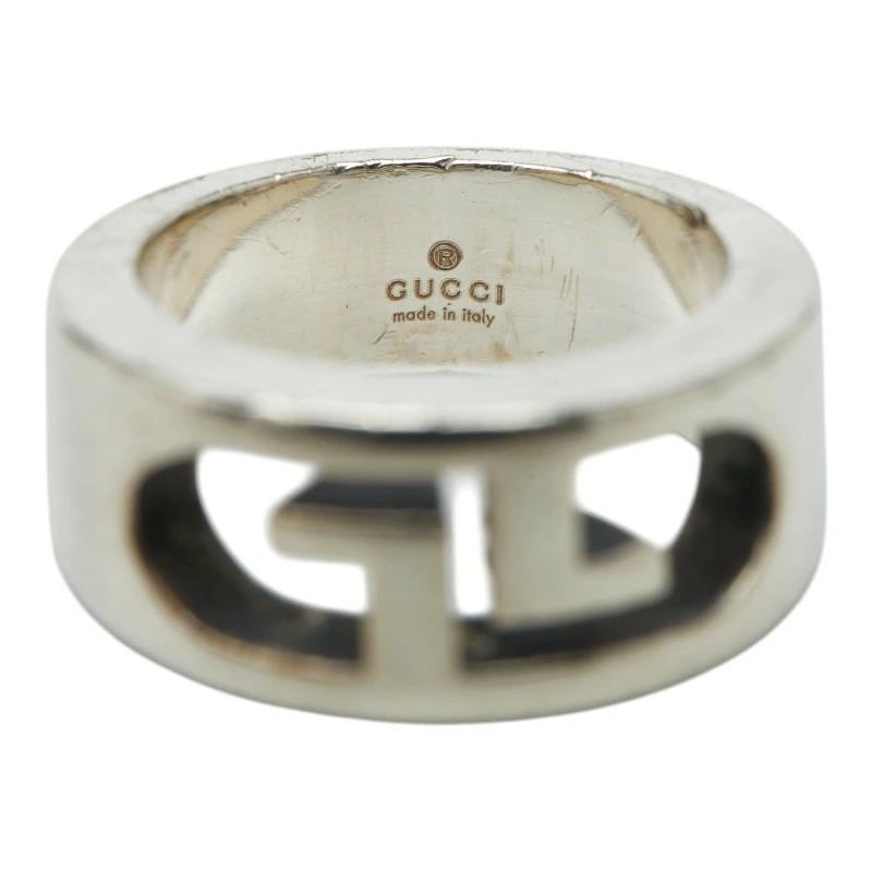 Gucci Silver Double G Logo Ring US 3.5.5 SV925 Ladies Jewelry