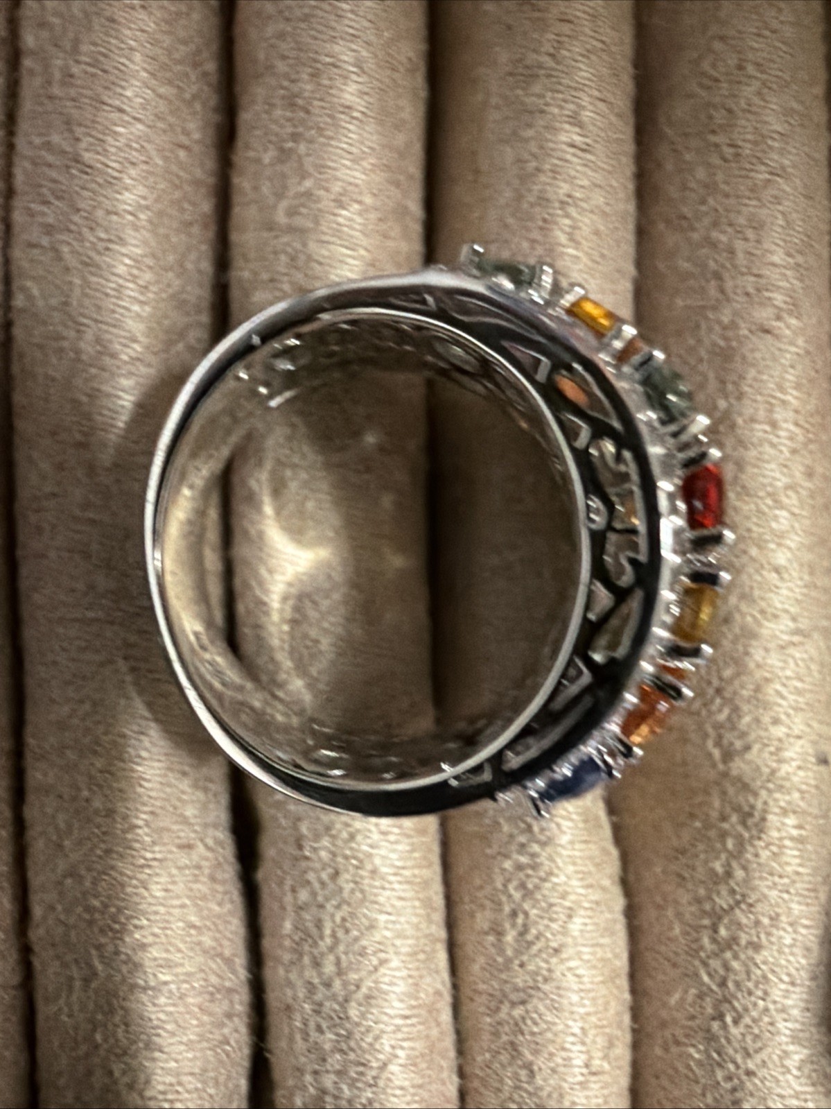 Sterling Silver Multi-colored Sapphire & Zircon Ring SR-3950