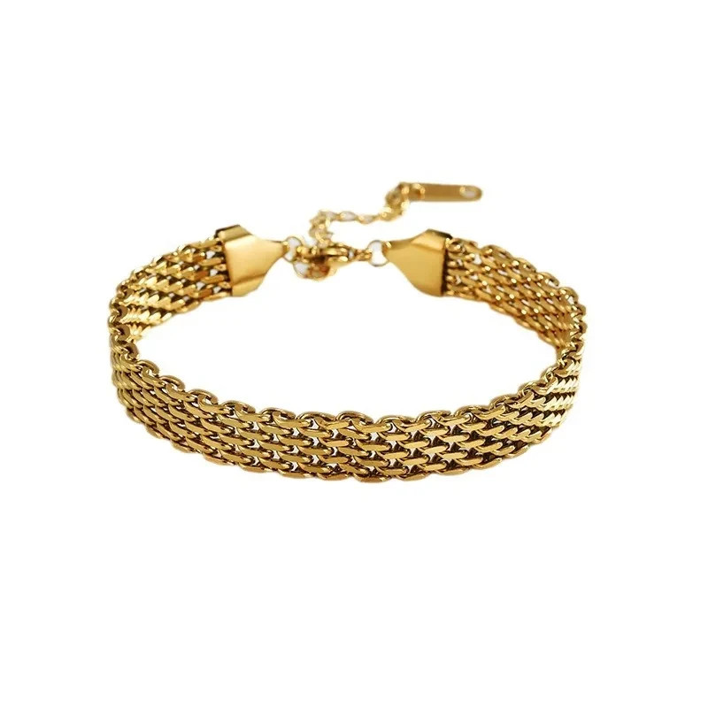 PVD Gold Plated Titanium Steel Circle Jewelry Set – Solid Color, Waterproof