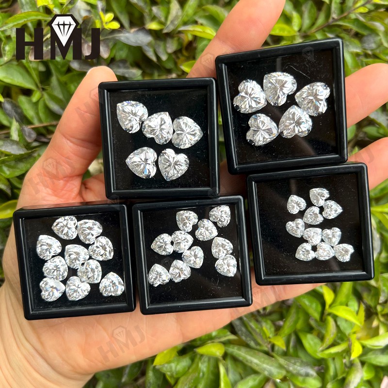 3~11MM Heart Cut Loose Moissanite D White Wholesale Excellent Cut W.GRA From US