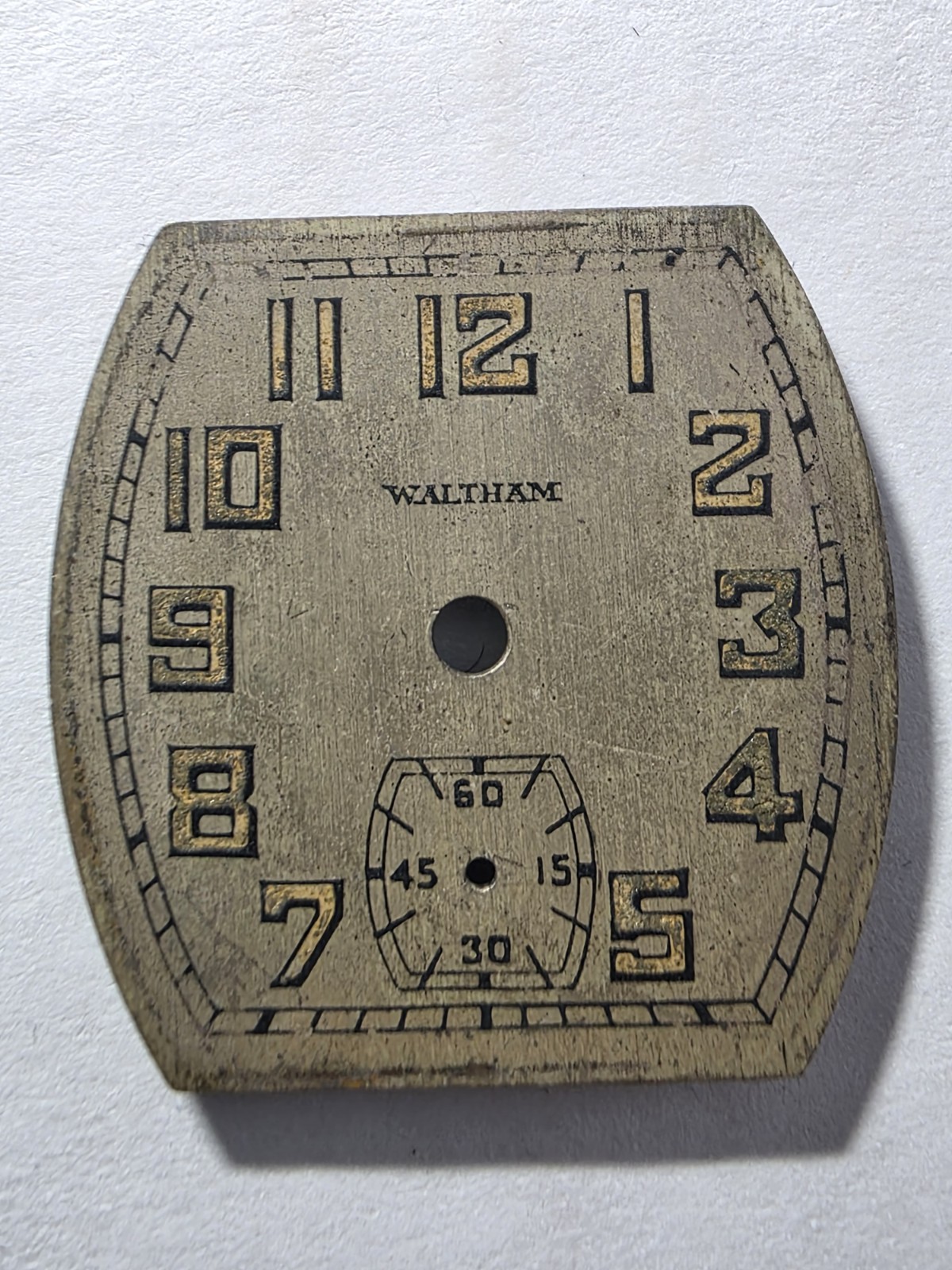Vtg Waltham Art Deco Watch Dial Lume Indices 26.92×26.95mm (V4)