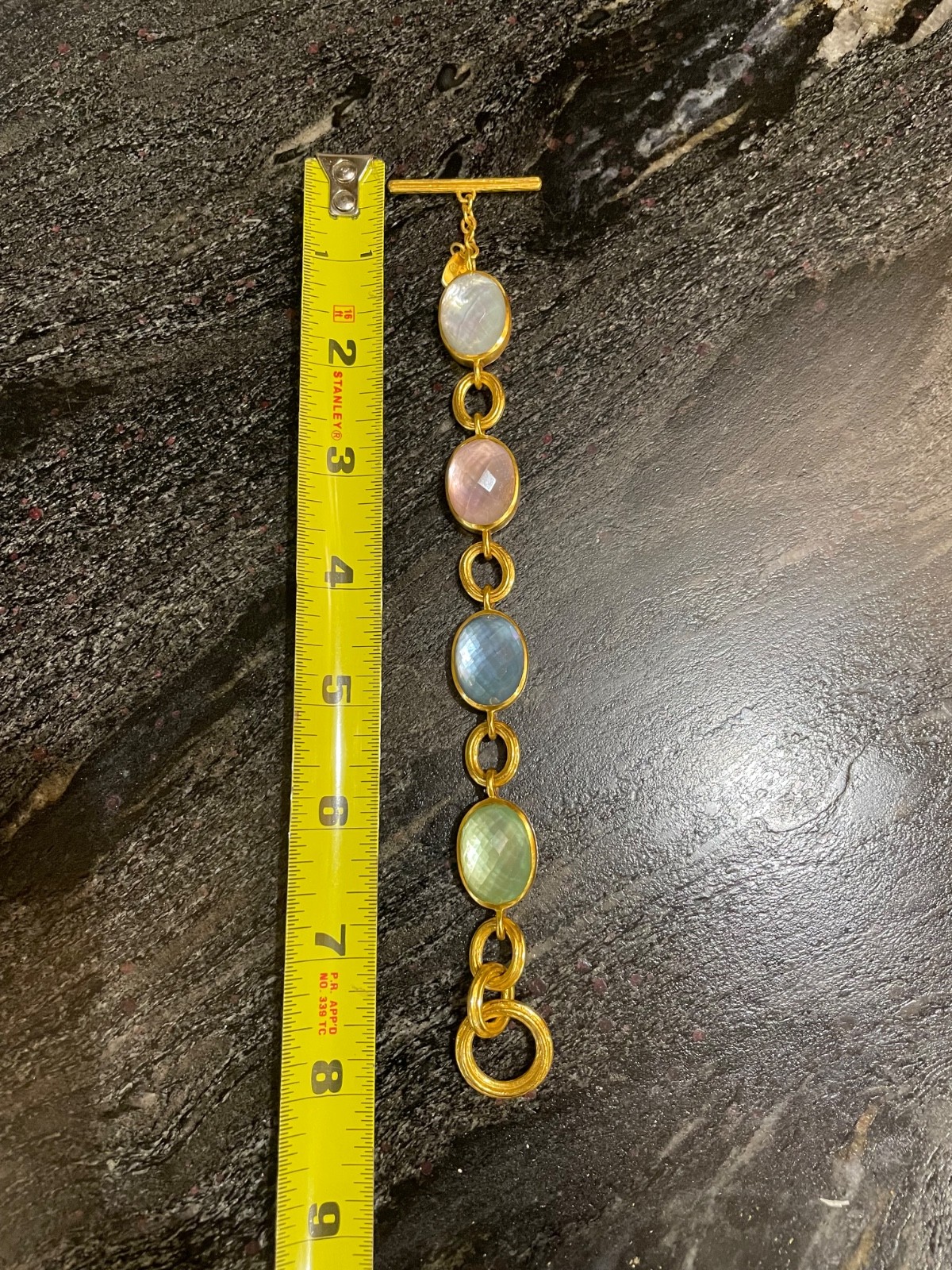 Julie Vos Multi Color Iridescent Pastel Link Bracelet
