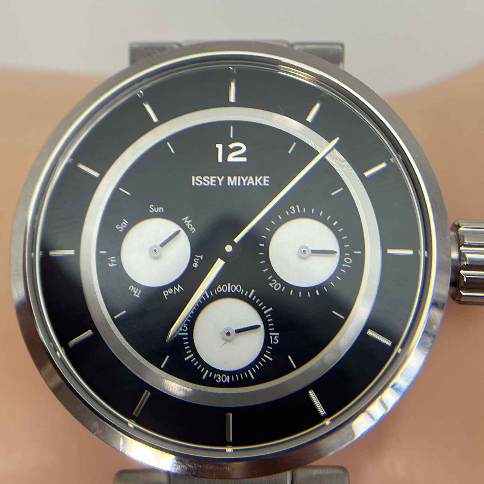 Seiko Issey Miyake Wmini Satoshi Wada Day Date Qz Japan Watch SS Band w/BOX#512B