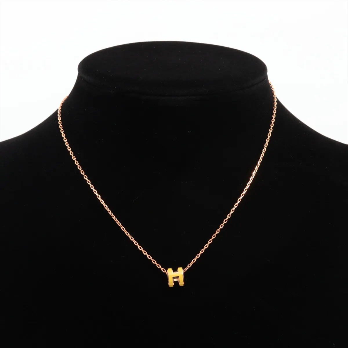 Hermès Mini-pop H Necklace GP yellow x gold