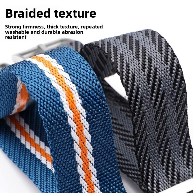 Quality Nylon Canvas Watch Strap Single-pass Band 20mm 22mm for High-end Watches