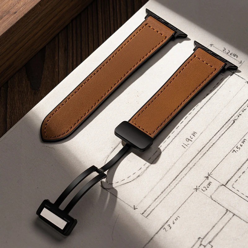 Leather Strap for Apple Watch Ultra 10 9 8 7 SE Band 49mm 45mm 41mm Men Women