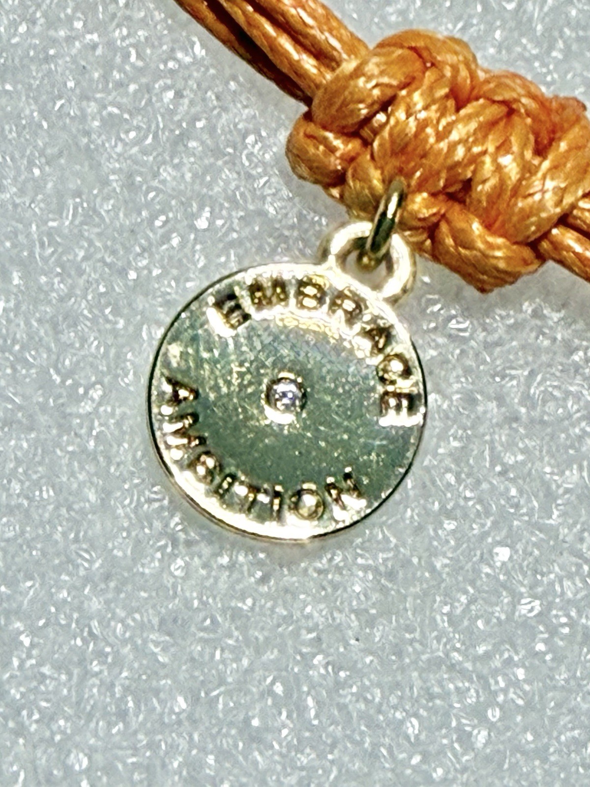 TORY BURCH GoldTone,Orange Cord Logo Charm Adjustable Embrace Ambition Bracelet