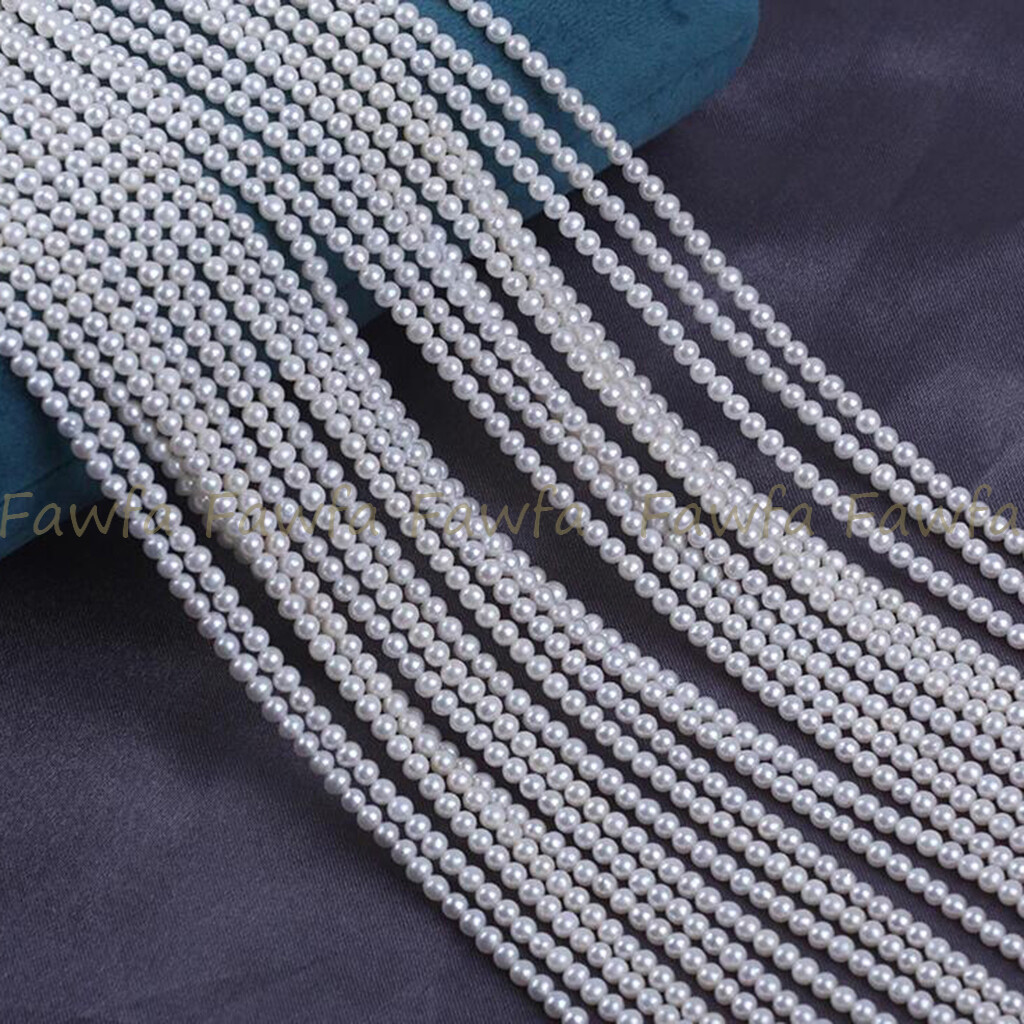Genuine 2-3mm Natural Mini White Freshwater Pearl Round Loose Beads 15″ Strand