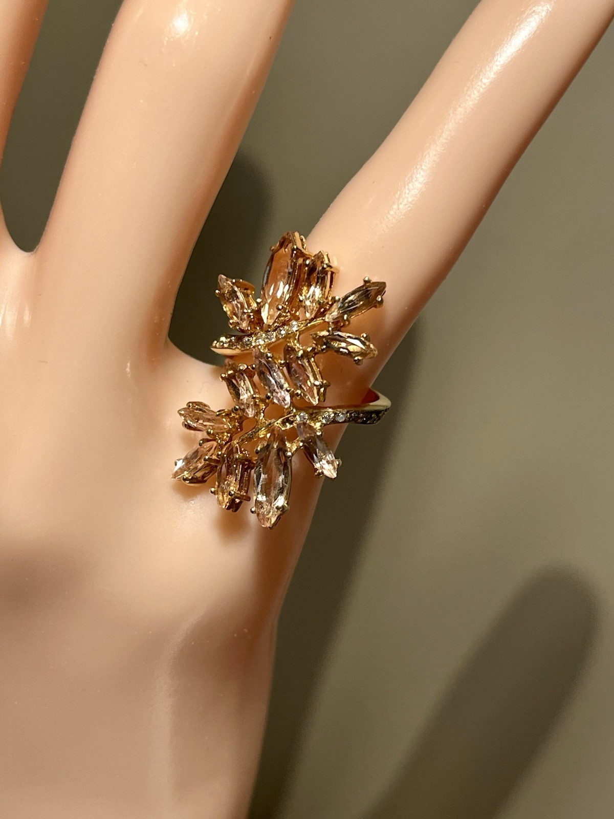 18k Gold Imperial Topaz & Diamond Ring 5.61gr Vintage Estate Sizable Statement!